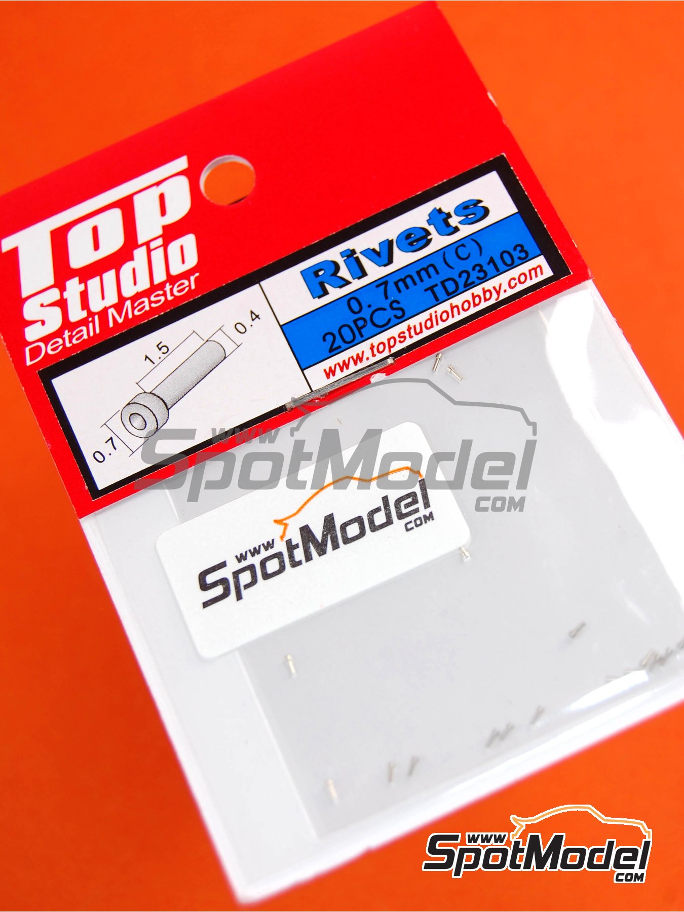 Top Studio TD23103 Rivets 0.7mm rivets 20 units (ref. TD23103